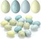 16 Pcs Easter Speckled Eggs 2.4 in Plastic Speckled Eggs Bowl and Vase Filler for DIY Spring Displays and Easter Decorations (Blue Tone)